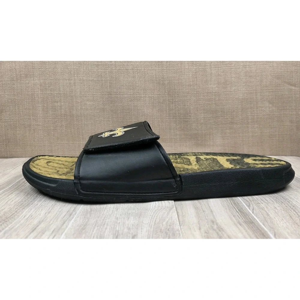 Foco New Orleans Saints Wordmark Gel Mens XL 13/14 Slip On Slide Sandals NFL
